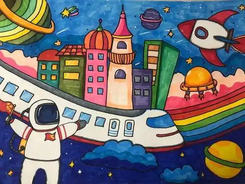 五年级科幻画五年级科幻画4k纸简单漂亮