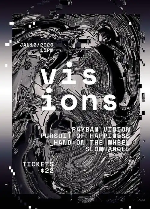 25款国外大师抽象炫酷黑白渐变元素时尚创意海报psd平面设计素材模板