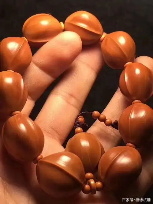 文玩手串橄榄核雕铁核鲨鱼背