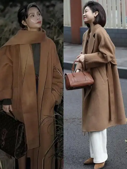 50岁的女人冬季穿驼色大衣一定要简洁大气才更显个人魅力