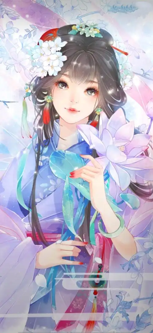 手绘古风美人手机桌面背景壁纸锁屏:有美一人,清扬婉兮,来看看