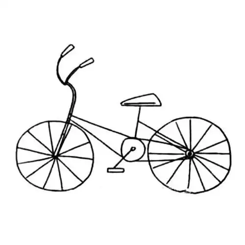 普通的自行车_简笔画_ps家园网