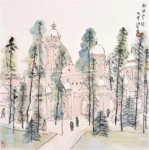 的生活的速写,细细品味,他实际是以简约而忧涩的手法描绘城市的身姿