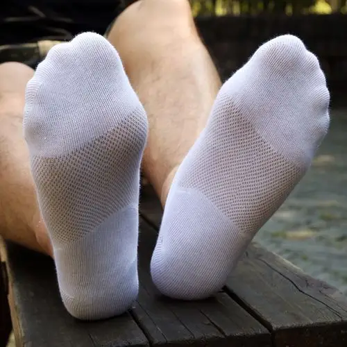 男袜 透气网眼船袜低帮短筒浅口隐形袜纯棉纯色男人潮袜子五双装