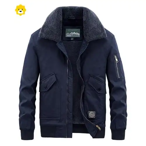 fishbasket季新款男装棉衣翻领加绒内胆棉衣休闲加厚短款户外大码棉袄