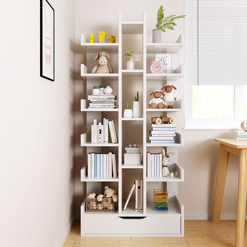 书架置物架落地简易家用卧室书房储物收纳架简约现代小学生书柜