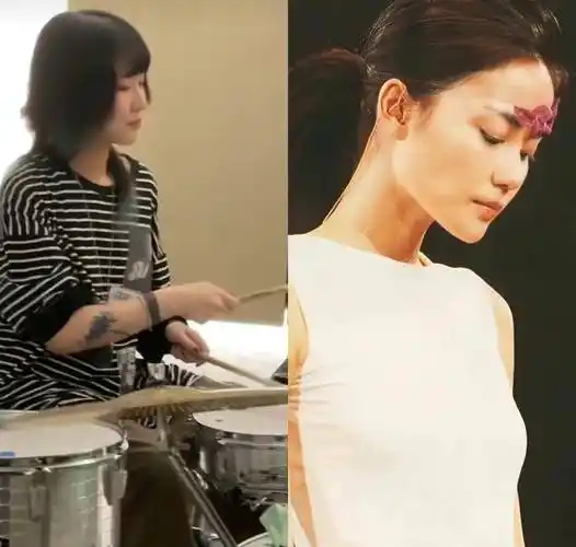 窦唯20岁小女儿罕露面,打扮不羁纹身显眼,长相神似爸爸前妻王菲_窦佳