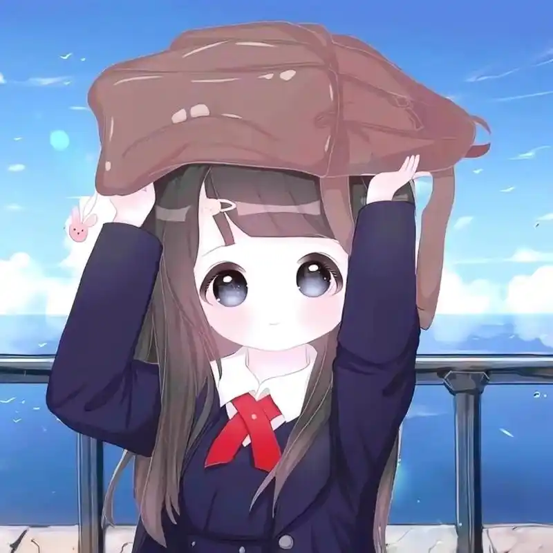 女生头像116‖手绘动漫可爱软萌q版卡通 "智者不如爱河,我是小笨蛋"