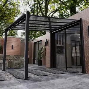 户外遮阳棚雨棚庭院室外铝合金现代露台别墅凉亭斜棚高低棚组装蓬