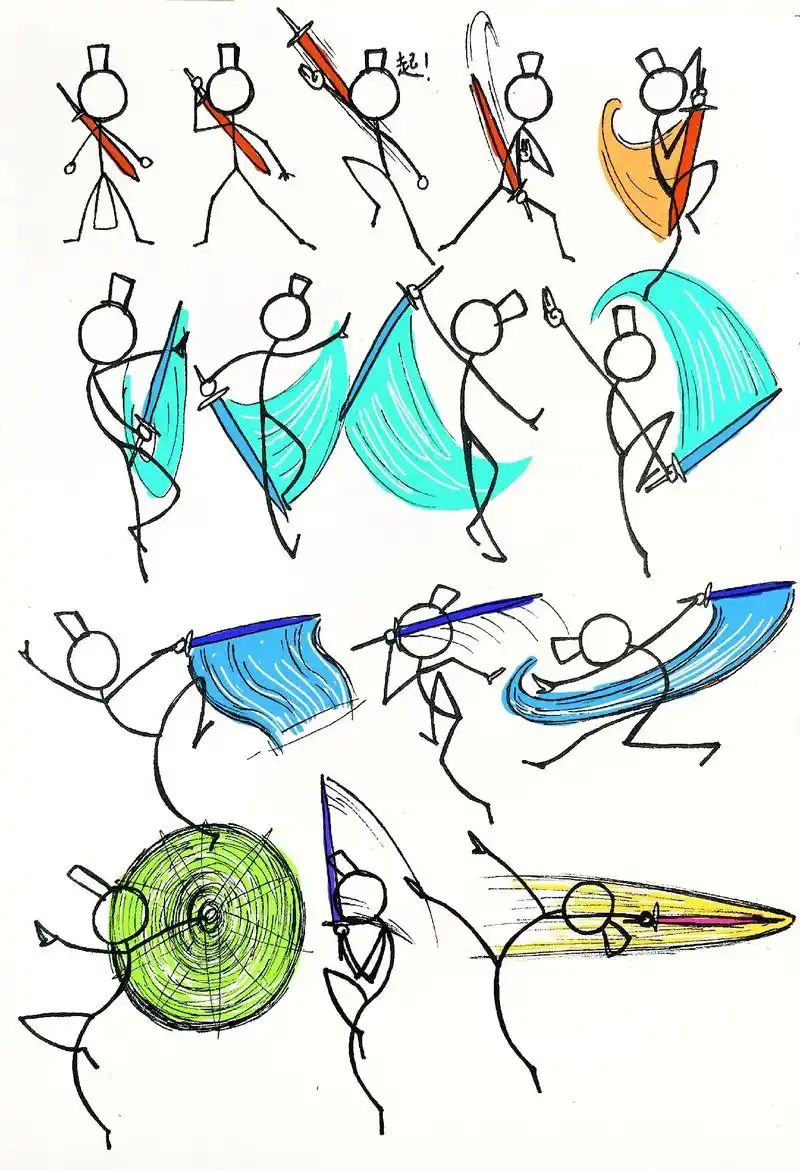 火柴人特效动作功夫元素剑法创意儿童画简笔.#创意儿童画 #儿 - 抖音