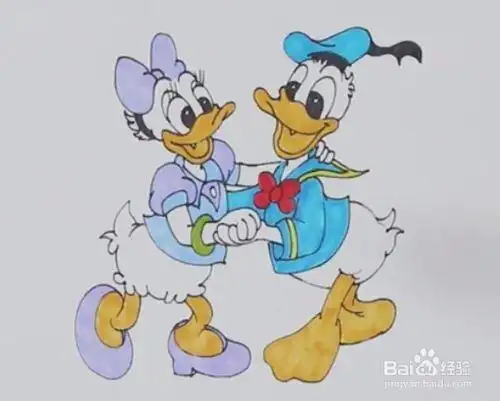 唐老鸭和黛丝怎么画