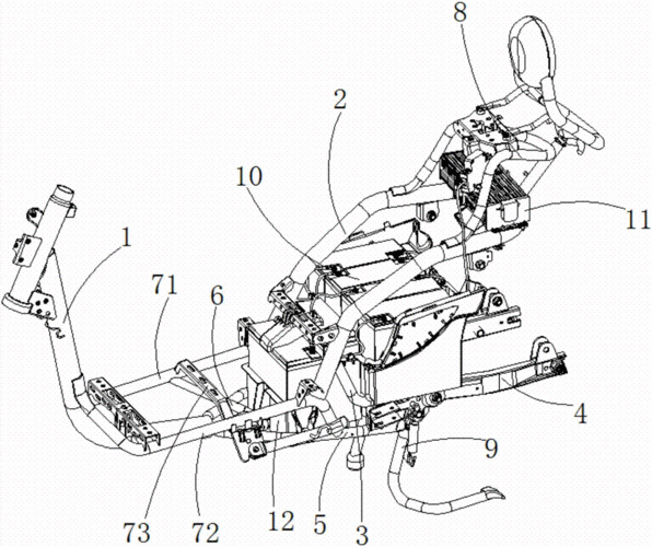 一种电动车车架及使用该车架的电动车制造技术