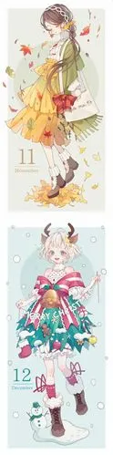 1～12月份拟人化,画风超精致,每个小姐姐都好好看啊!(twi:shiraho65)