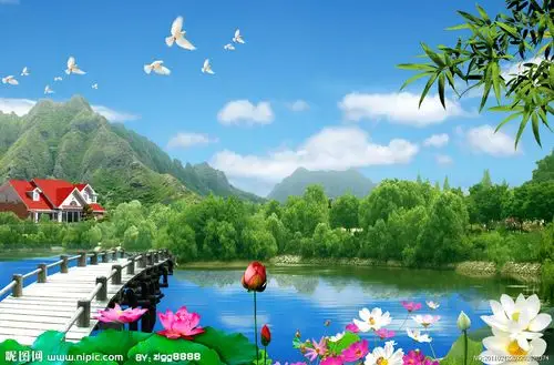 山水风景设计图__风景_psd分层素材_设计图库_昵图网nipic.com