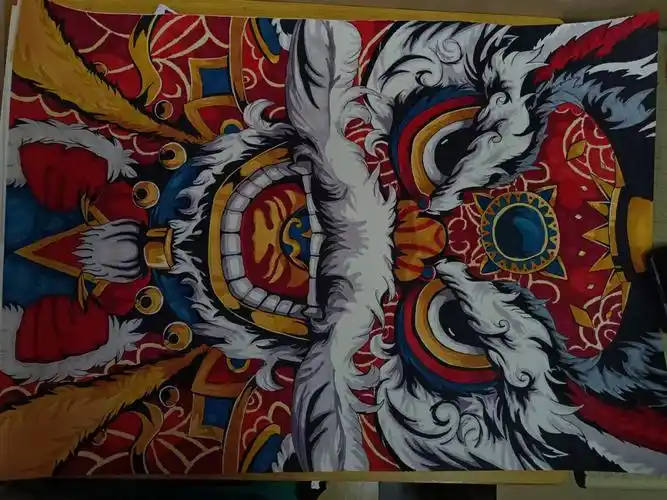 醒狮马克笔临摹