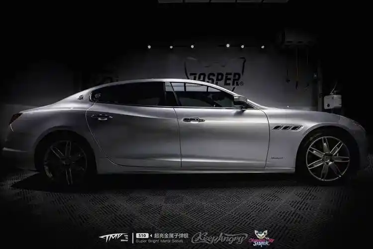 玛莎拉蒂总裁tmd潮牌改色膜超亮金属子弹银_银色_浪花_梦想