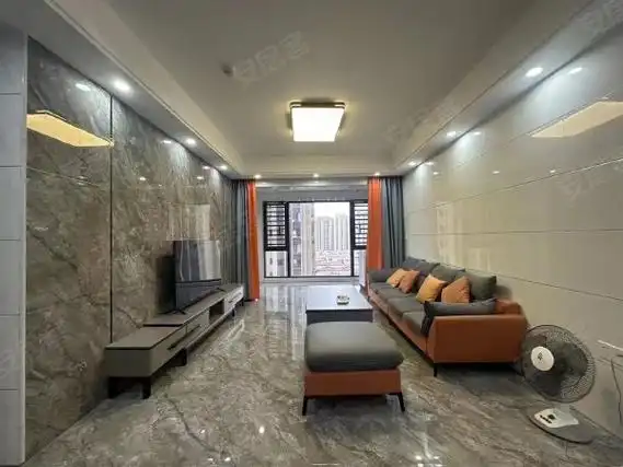 摩天城(四期)出租世茂四期前排中高楼层现代装修三房 客厅中央空调