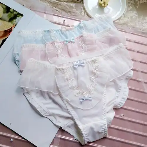波迷娜bomina内裤女日系少女甜美公主双蝴蝶结女生内裤牛奶丝小裙中腰