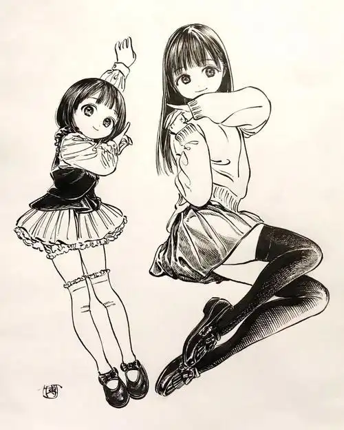 美图分享日系jk美少女手绘作品潇洒的线条简直绝了