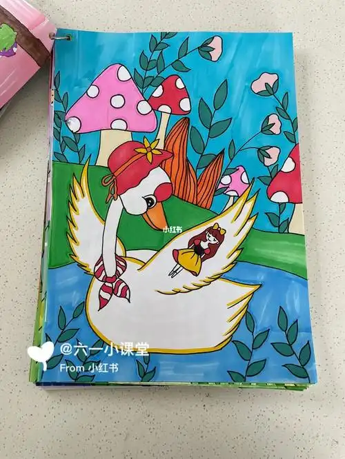 儿创画儿童画马克笔拇指姑娘