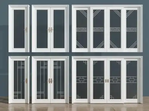 欧式玻璃单开门推拉门移门卫生间门阳台门双开门组合【id:342002111】