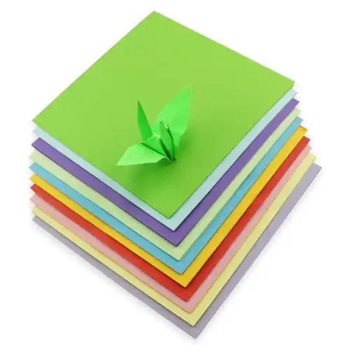 手工爱克威彩色幼儿园儿童正方形折纸材料彩纸100张折纸