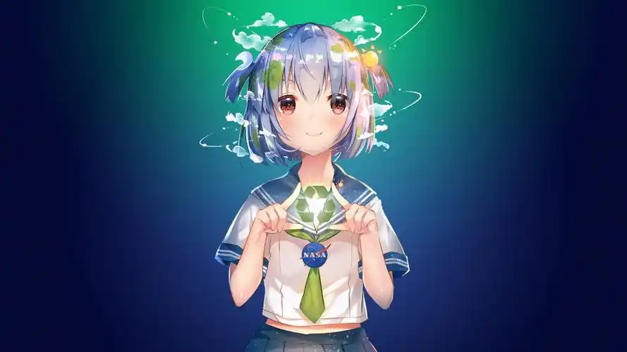 earth-chan 校服可爱女生4k动漫壁纸