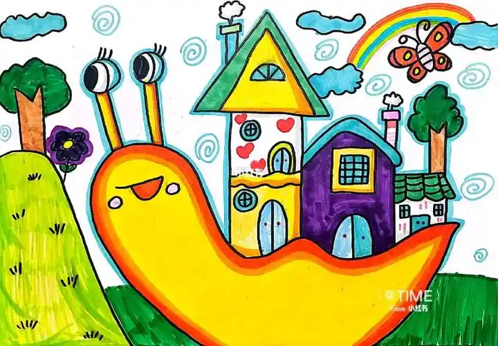 创意绘画小蜗牛的家