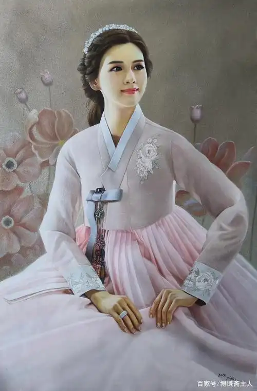 一组朝鲜画家女性肖像画作品