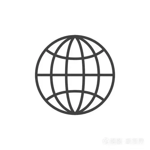 地球线图标轮廓矢量符号线性风格象形文字隔离在白色上.