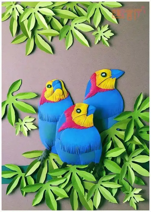 简单漂亮的剪贴画图片彩色卡纸手工制作贴画