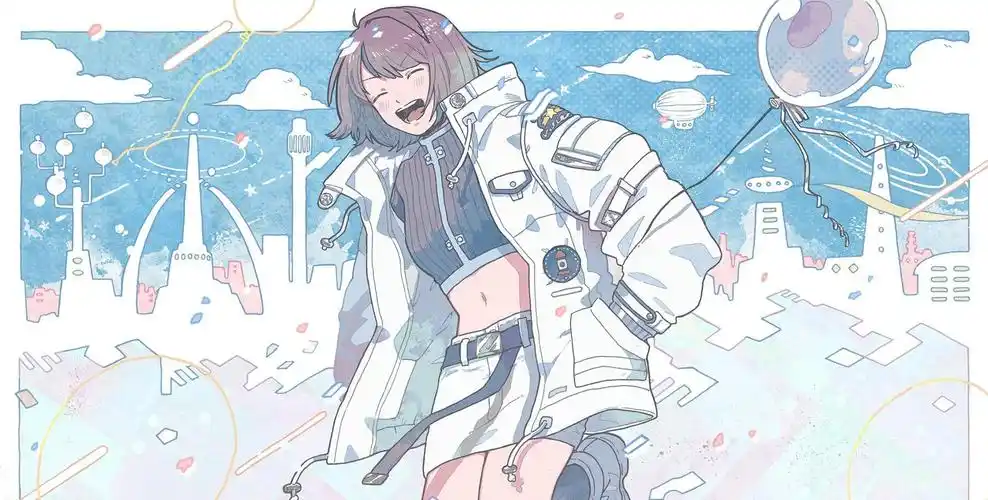 清新唯美的日系插画,典型的浪漫,梦幻少女风格