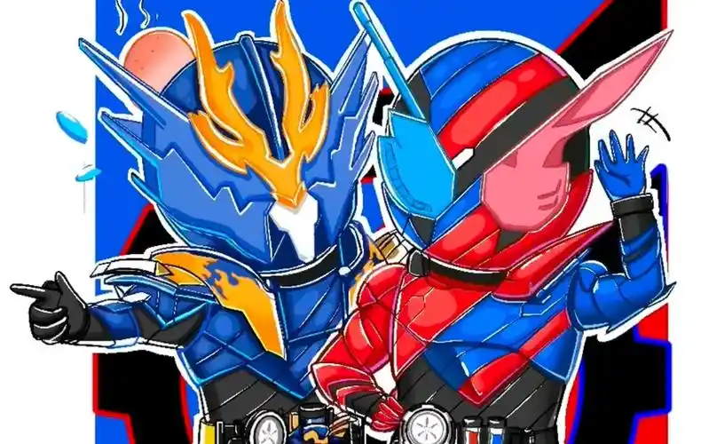 假面骑士build绘画过程