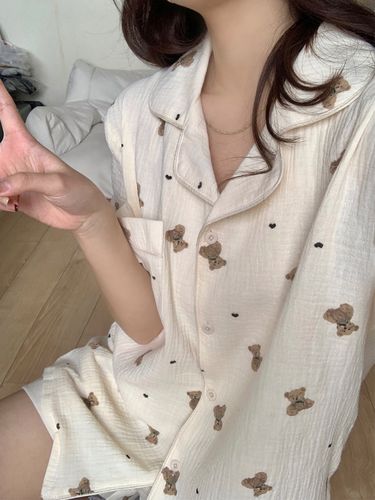 睡衣女夏季薄款2023年新款短袖少女生休闲夏天可外穿家居服两件套