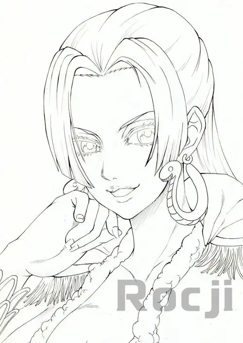 海贼王女帝汉库克线稿