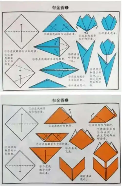 写美篇我们用朱熹的《春日》来赞美吧手工折纸郁金香diy图解 手工折纸