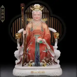 汉白玉碧霞元君泰山奶奶像体泰山圣母老母奶奶居家佛像用镇宅摆件