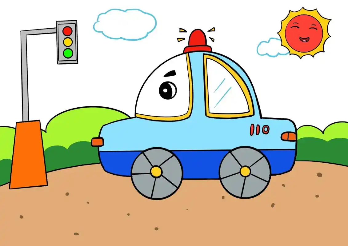 小警车滴滴滴赶快收藏带孩子画起来哟