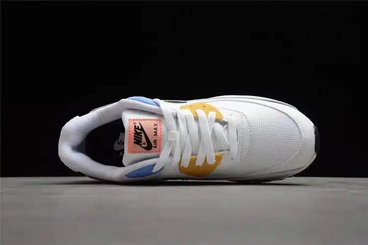 耐克nike白蓝黄拼色airmax90solarflare周年限定运动鞋