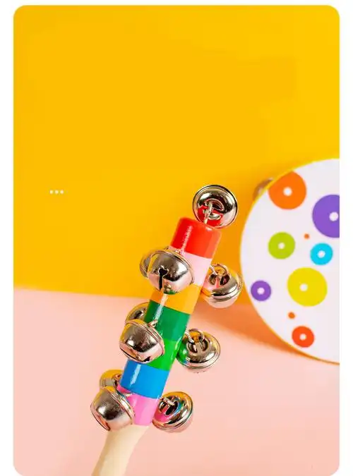 双响筒小乐器音乐课打击乐器铃鼓沙锤串铃套装木鱼响板三角铁 节奏棒