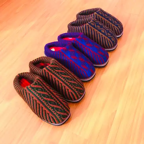 毛线拖鞋手工编织男女冬防防滑保暖加厚老人居家棉拖