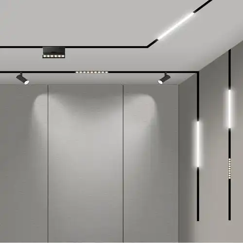 led轨道灯磁吸轨道灯泛光灯明装轨道灯条led道轨灯条智能轨道室内