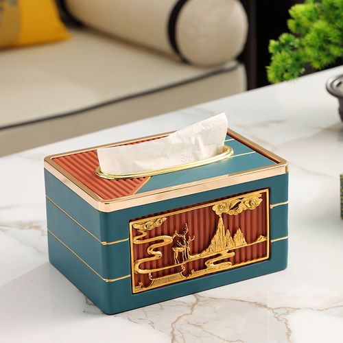 新中式纸巾盒摆件客厅茶几餐桌轻奢装饰抽纸盒设计感高档餐巾纸盒