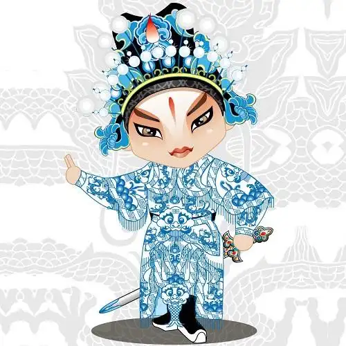 高清可爱卡通人物头像之京剧武生