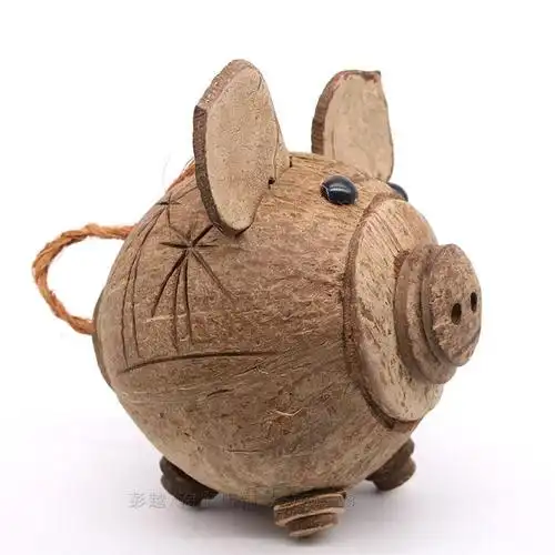 包邮笔筒摆件黎族椰雕马到成功椰子壳椰壳手工海南风情特色工艺品