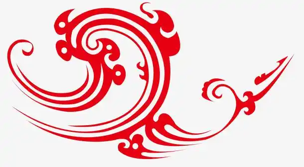 红色飘动的矢量图