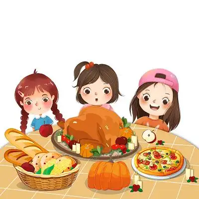 卡通手绘不爱吃饭元素原创插画png人物素材卡通手绘光盘行动元素原创