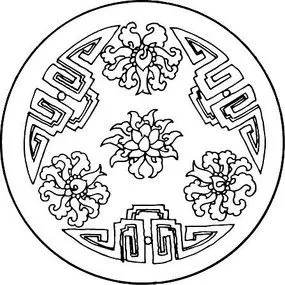 古代圆形回纹图案