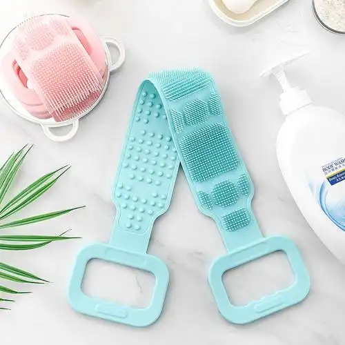 现货长条按摩沐浴硅胶后背搓澡家用搓泥搓灰搓澡巾