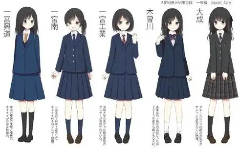 一组jk制服款式参考,来自画师… - 半次元 - acg爱好者社区